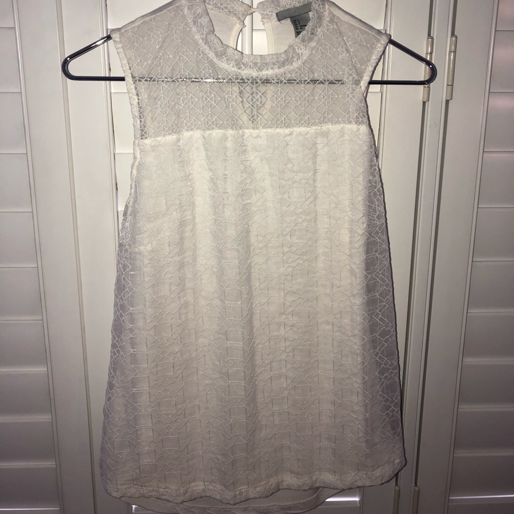 Forever 21 White Lace Detailed Top